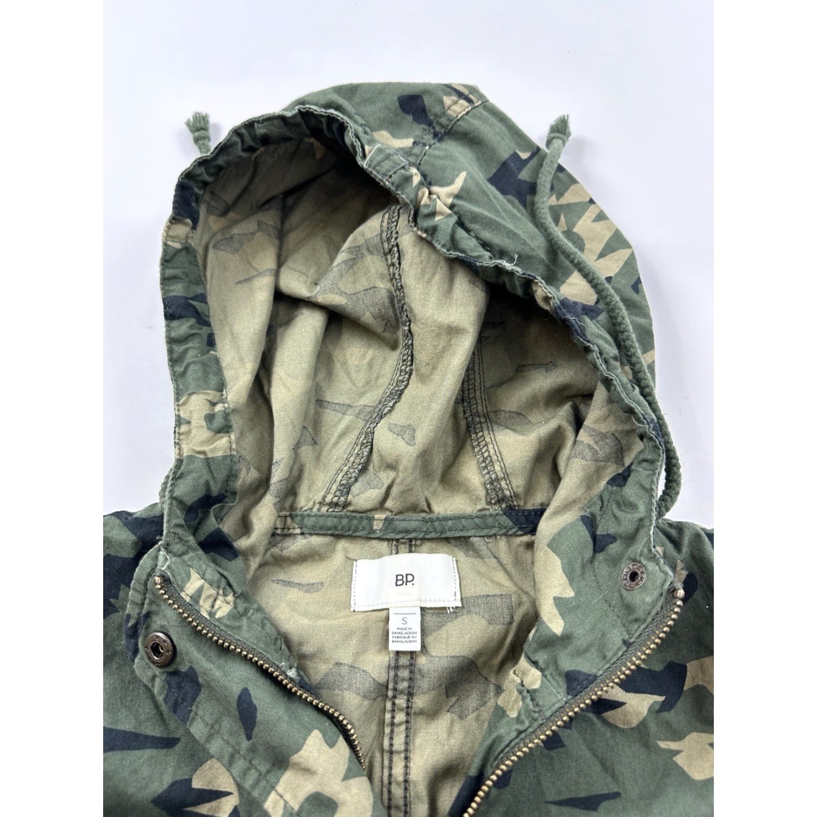 Vintage BP Jacket Womens Small Camouflage Hooded Full Zip Camouflage Utility Jacket Size S / US 4 / IT 40 - 3 Thumbnail