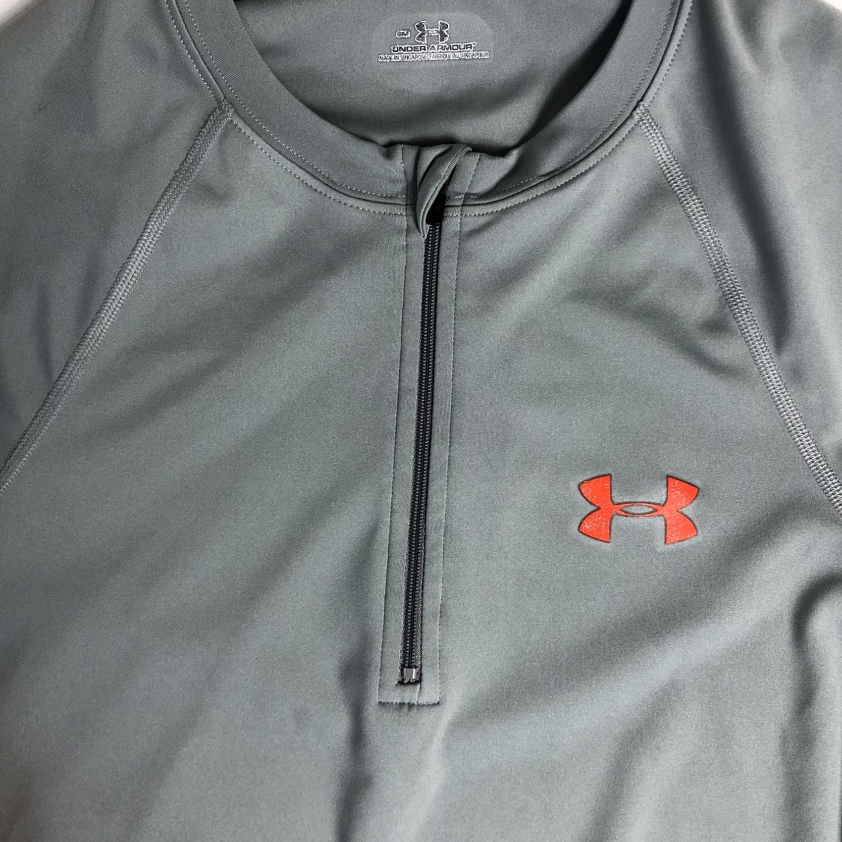 Under Armour Under Armour Mens Long Sleeve 1/4 Zip Performance Shirt Small Gray Orange C209 Size US S / EU 44-46 / 1 - 3 Thumbnail