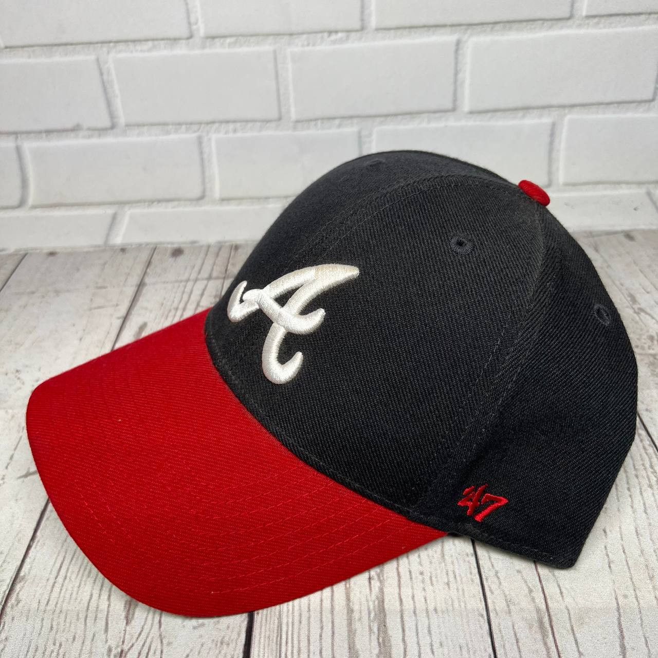 47 Brand Atlanta Braves MLB 47 Brand Hat Strapback Cap Black Red Men ...