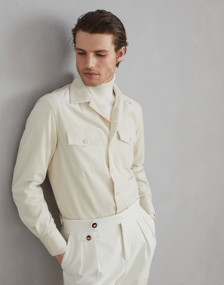 Brunello Cucinelli o1w1db10825 Shirt in White Size US S / EU 44-46 / 1 - 3 Thumbnail