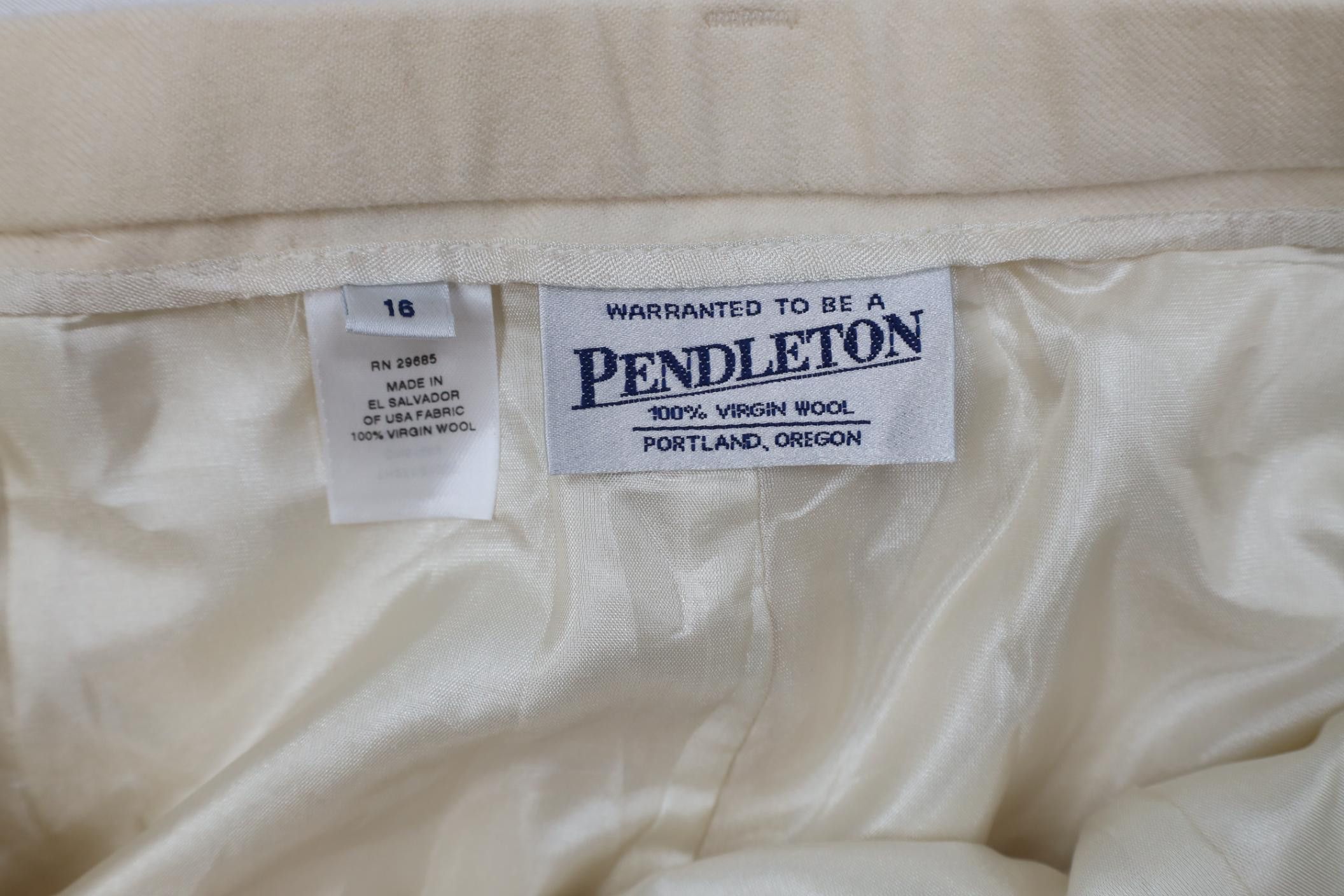 Pendleton Deadstock Vintage 90s Pendleton Knit Wide Leg Pants Cream Size 38" / US 16 / IT 52 - 8 Thumbnail