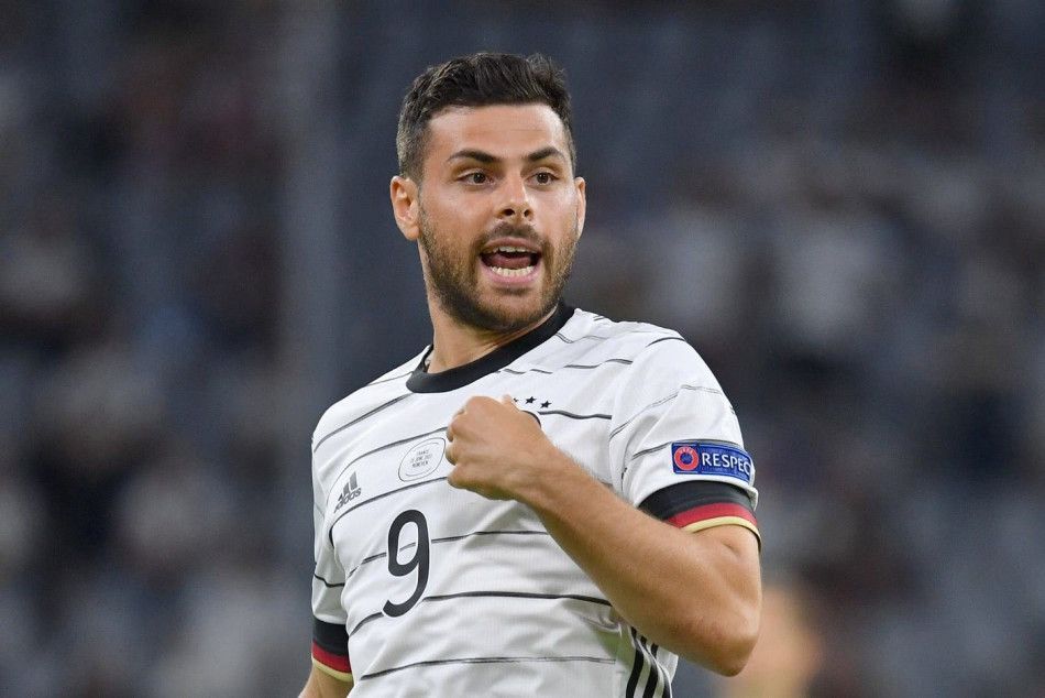 Adidas GERMANY ADIDAS 2020 EURO FOOTBALL HOME JERSEY #9 VOLLAND Size US S / EU 44-46 / 1 - 11 Thumbnail