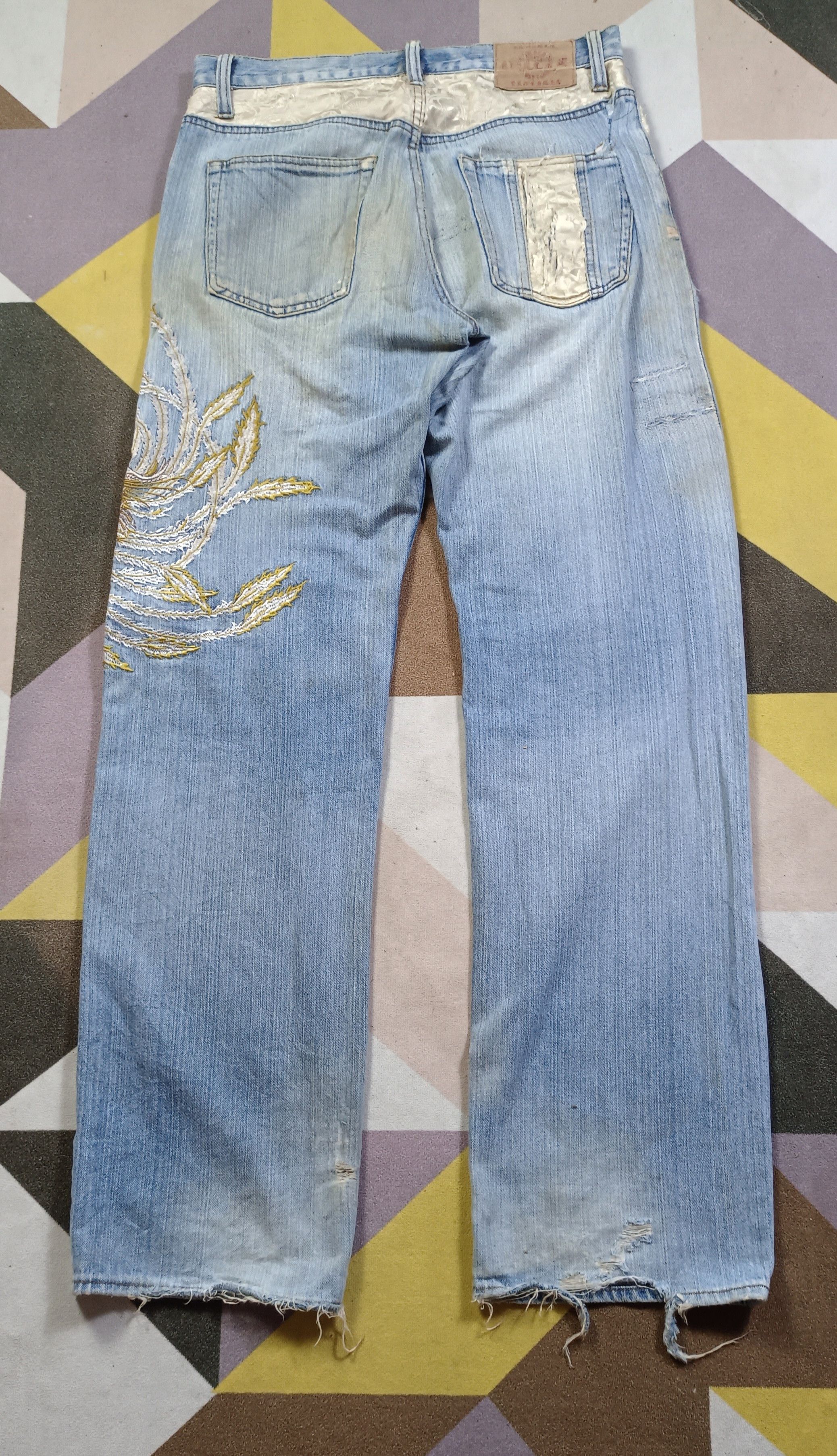 Japanese Brand × Vintage Seiden Sukajan Karakuri Style Distressed Jeans Size US 32 / EU 48 - 2 Thumbnail