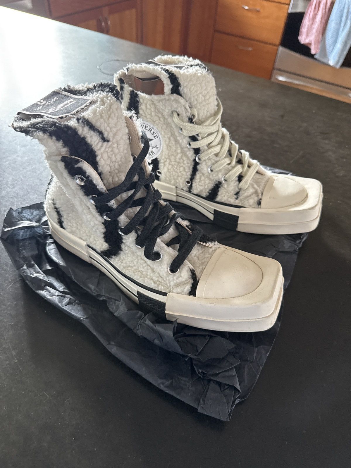 Converse × Rick Owens Drkshdw CONVERSE X DRKSHDW TURBODRK HI Size US 5 / EU 37 - 1 Thumbnail