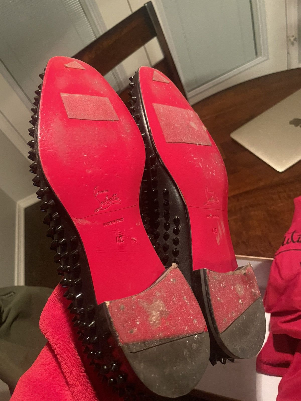 Christian Louboutin Christian Louboutin Dandelion Spikes Flat Calf Lux/GG Size US 9 / EU 42 - 3 Thumbnail