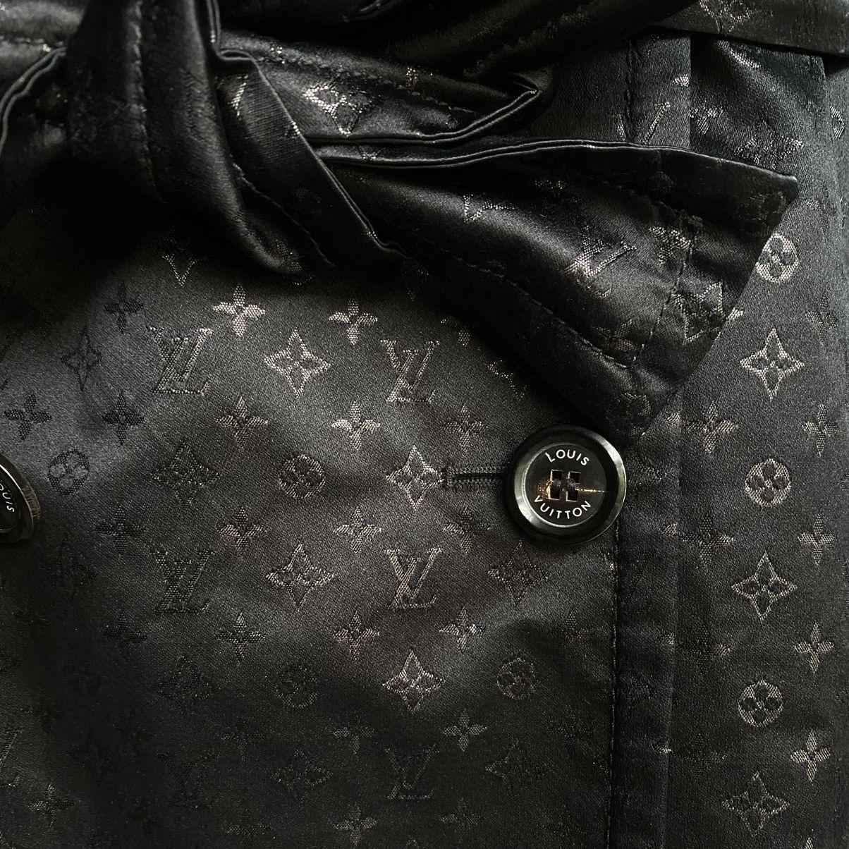 Louis Vuitton × Marc Jacobs SS12 Silk Monogram Coat With Detachable Fox Fur Collar Size S / US 4 / IT 40 - 8 Thumbnail