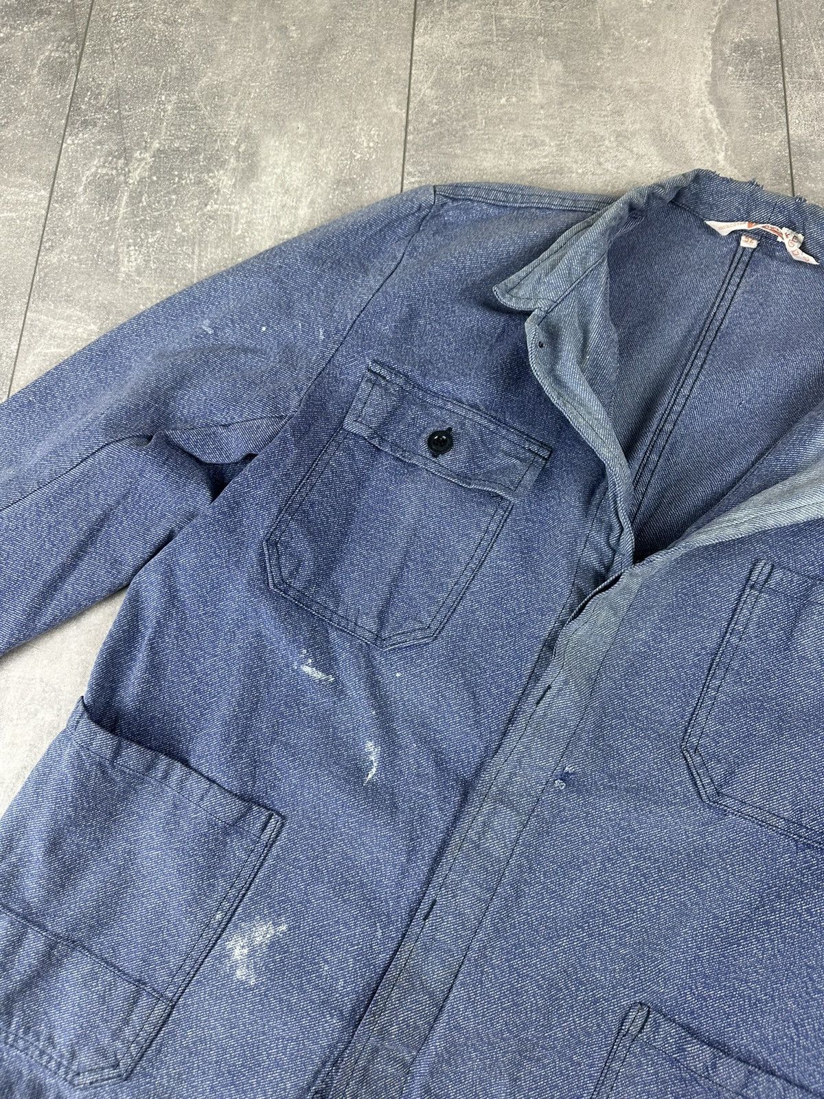 Le Laboureur Vintage Retro 70S Fischer Pecheur WorkWear Chore Jacket Size US L / EU 52-54 / 3 - 6 Thumbnail