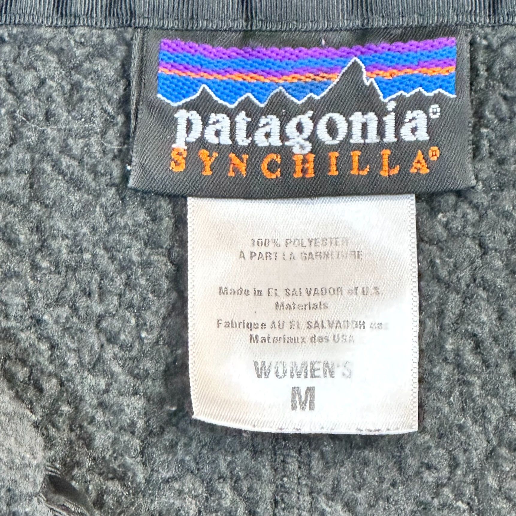 Patagonia VINTAGE Patagonia Synchilla Women's Medium Full Zip Black Hoodie USA Materials Rare Size M / US 6-8 / IT 42-44 - 4 Thumbnail