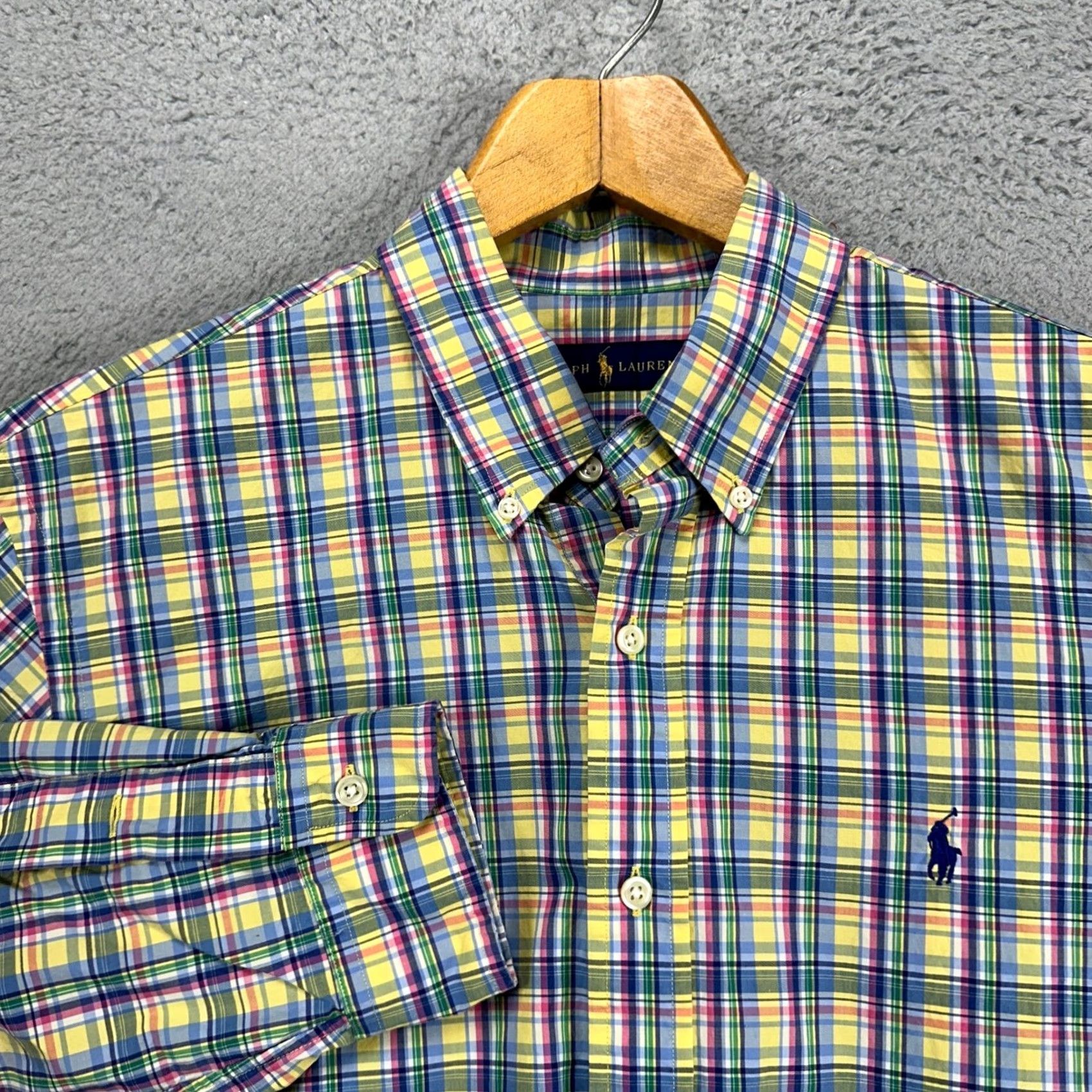 Ralph Lauren Ralph Lauren Button-Up Shirt Mens Large Multi Plaid Long Sleeve Pony Tartan Plaid Cotton Casual Winter Accessories: Breathable, 44 inch Chest Size US L / EU 52-54 / 3 - 2 Thumbnail