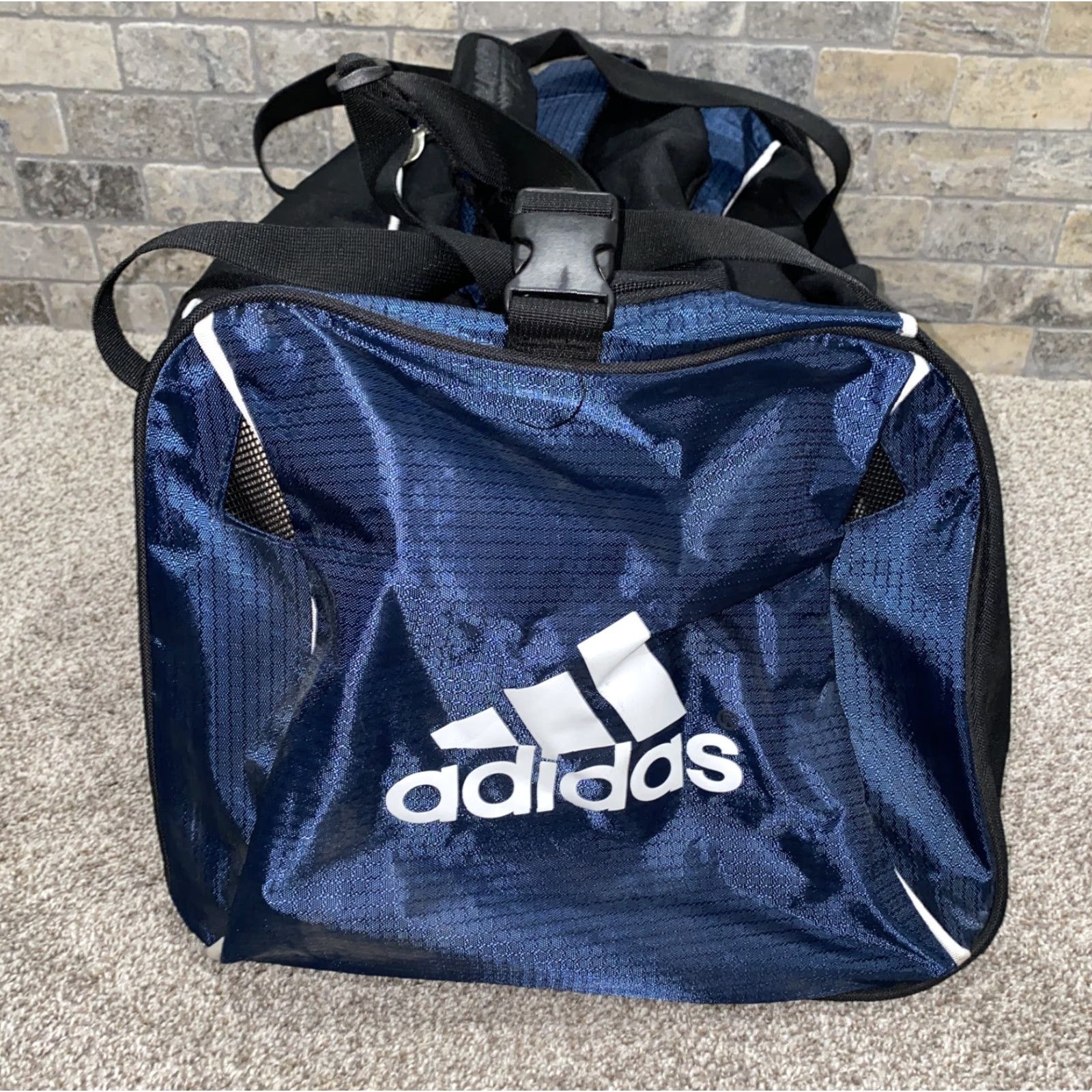 Adidas Adidas Blue/Black Strap Multi Pocket Duffel Bag Size ONE SIZE - 2 Thumbnail