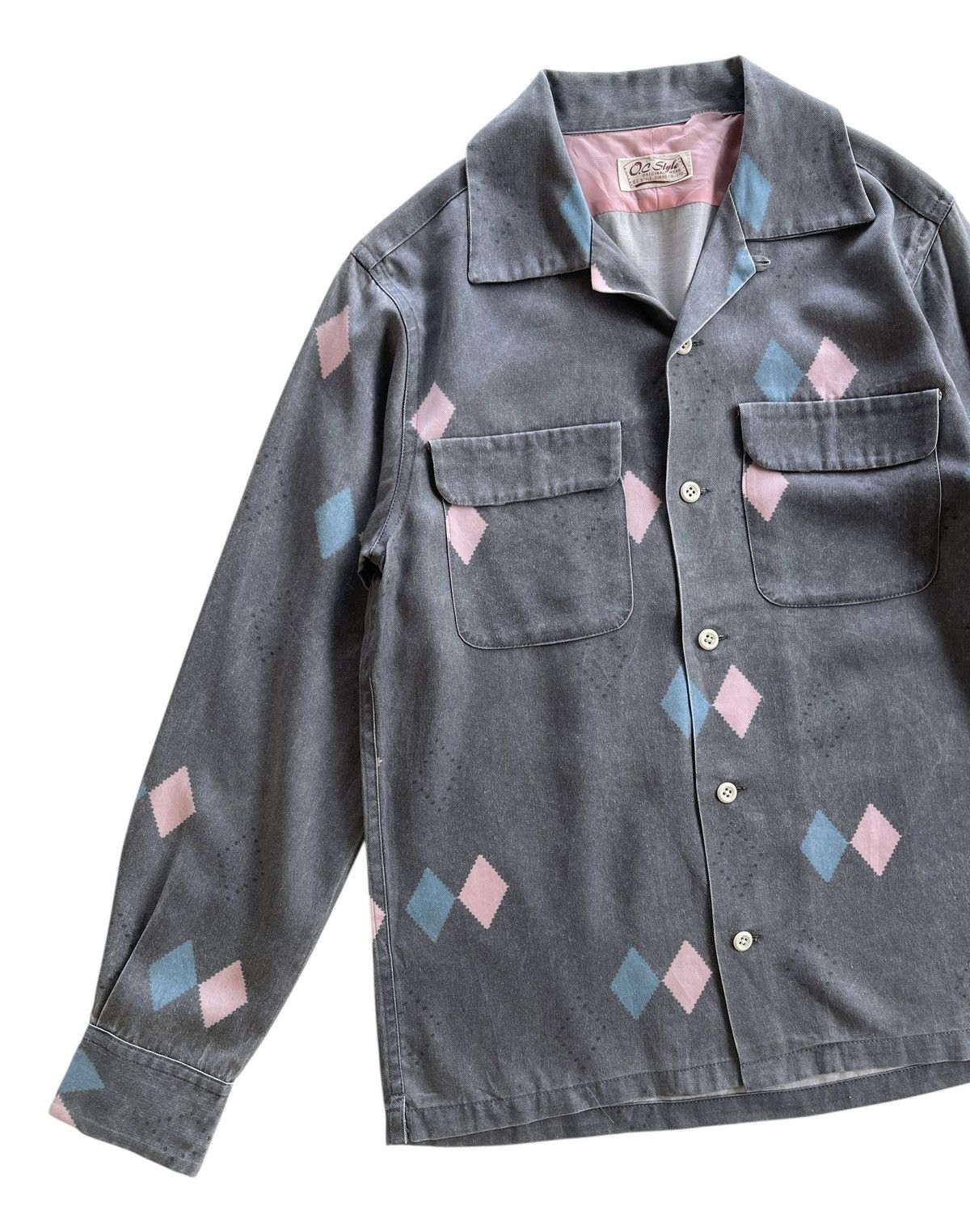 Japanese Brand OC Style Rockabilly Argyle Shirt Size US S / EU 44-46 / 1 - 6 Thumbnail