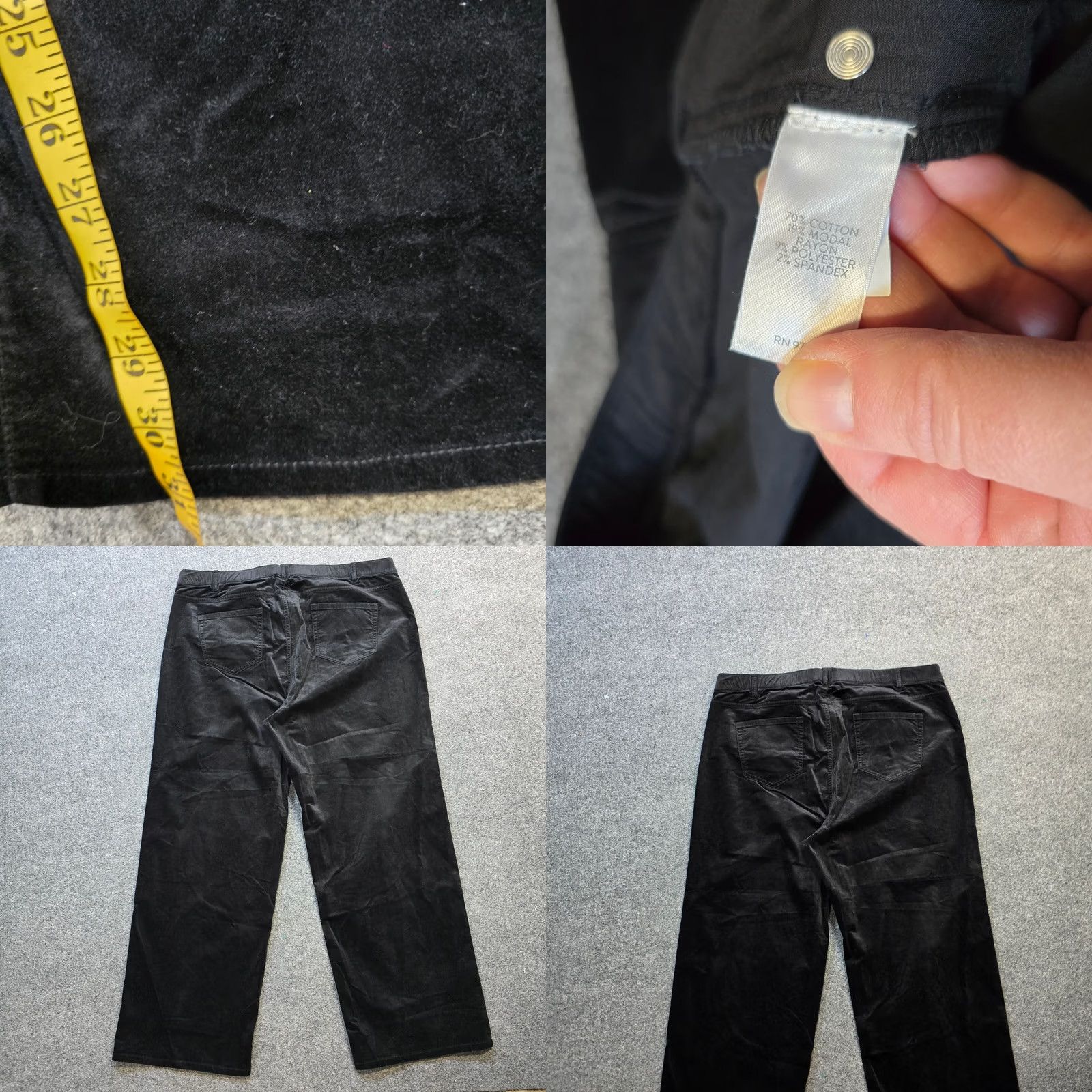 J. Jill VINTAGE J. Jill Pants Womens 22 Black Velvet Velour Straight Career Casual Capstone? Size 27" / US 4 / IT 40 - 8 Thumbnail