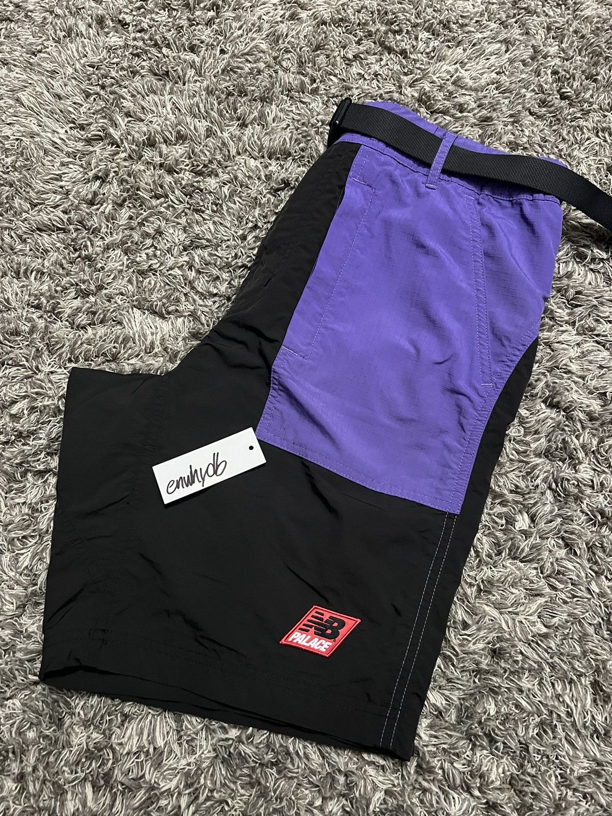 image of new Balance Nylon Trail Shorts Black/purple, Men's (Size 30)