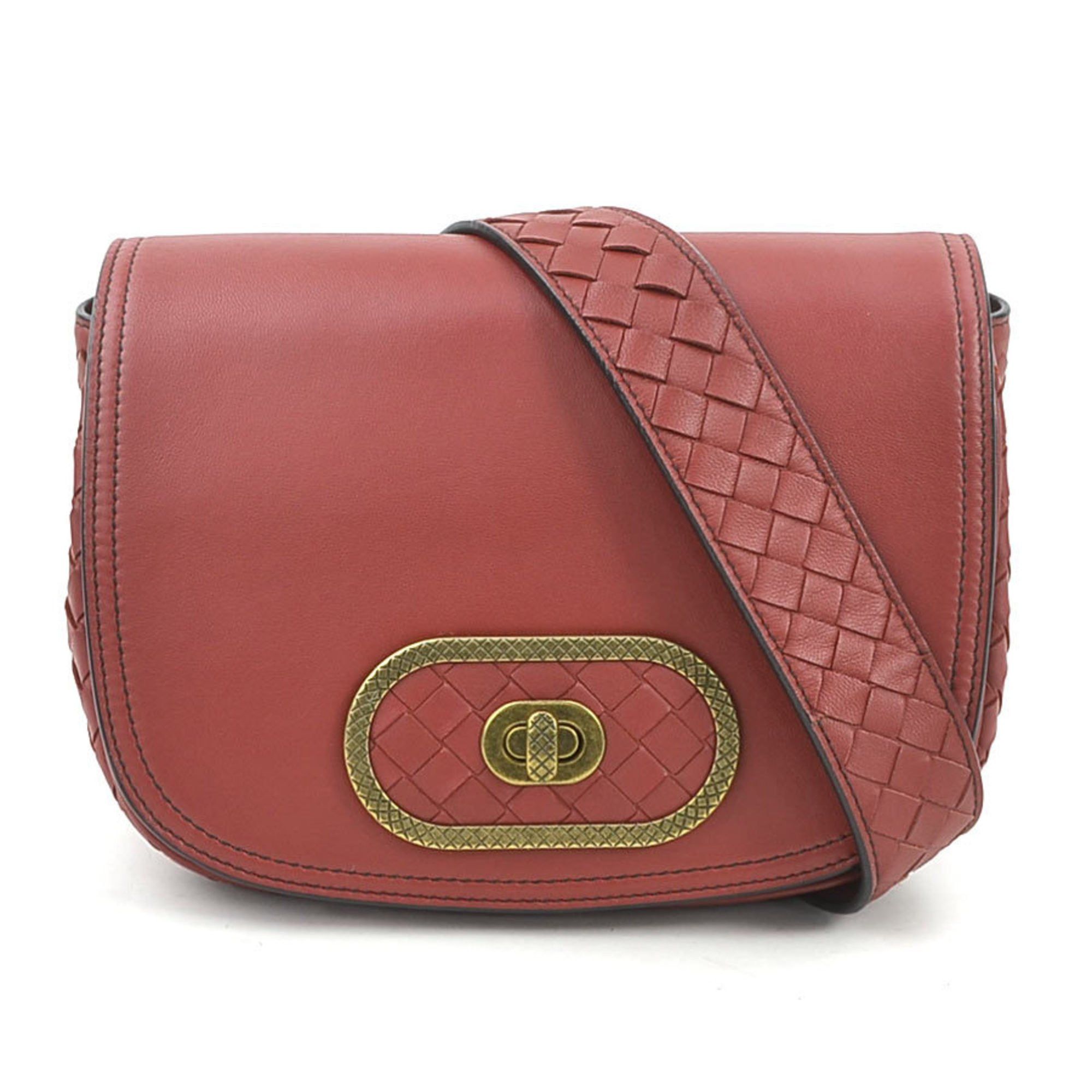 Bottega Veneta Bottega Veneta Shoulder Bag Intrecciato Leather Red Women's 90111k Size ONE SIZE - 1 Thumbnail