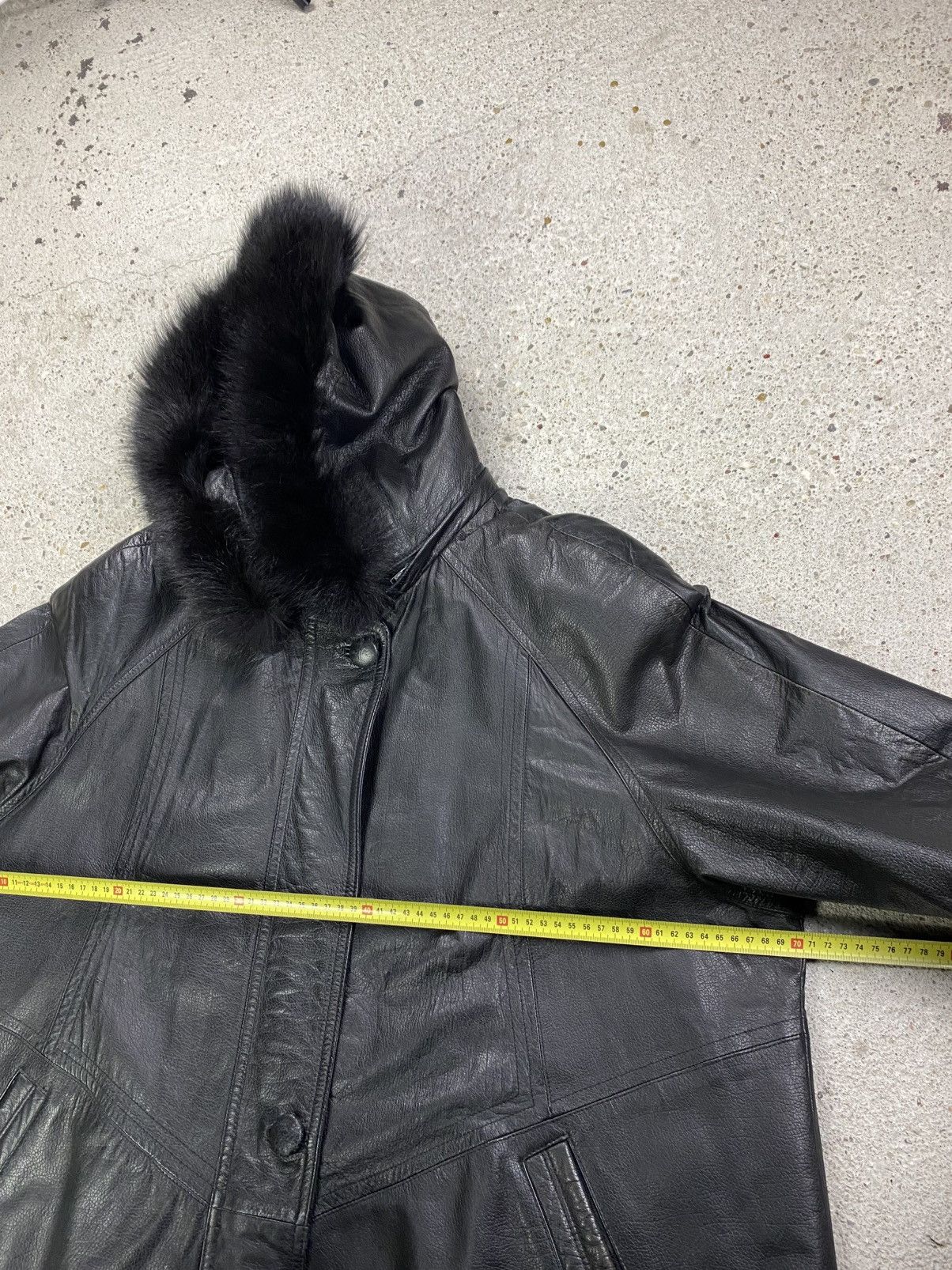 Vintage Vintage black leather cape coat fur hood avant garde archive Size XL / US 12-14 / IT 48-50 - 16 Thumbnail