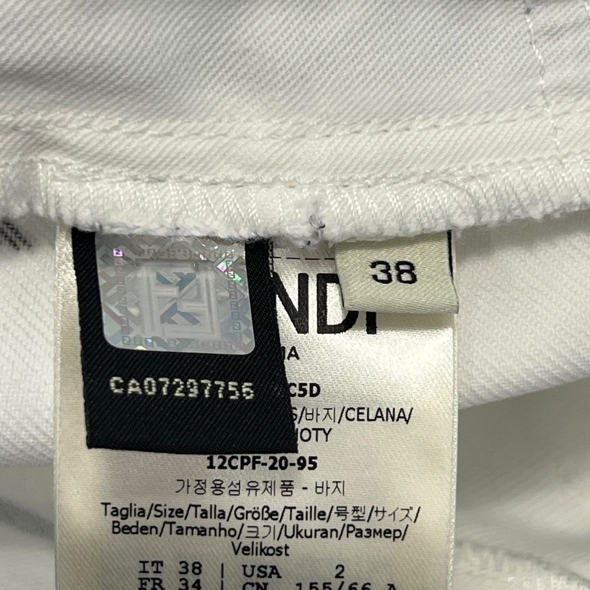 Fendi FENDI × Joshua Vides 2020 Trompe-l’œil White Denim Pants Size 26" / US 2 / IT 38 - 7 Thumbnail