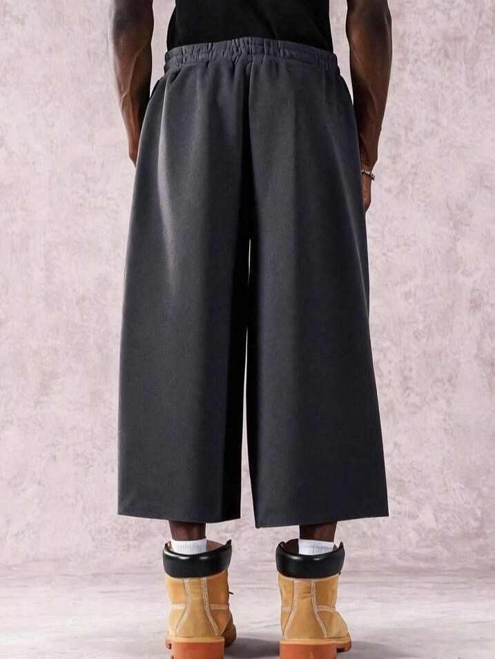 Other Dark Gray Cropped Wide-Leg Sweatpants Size US 32 / EU 48 - 2 Thumbnail