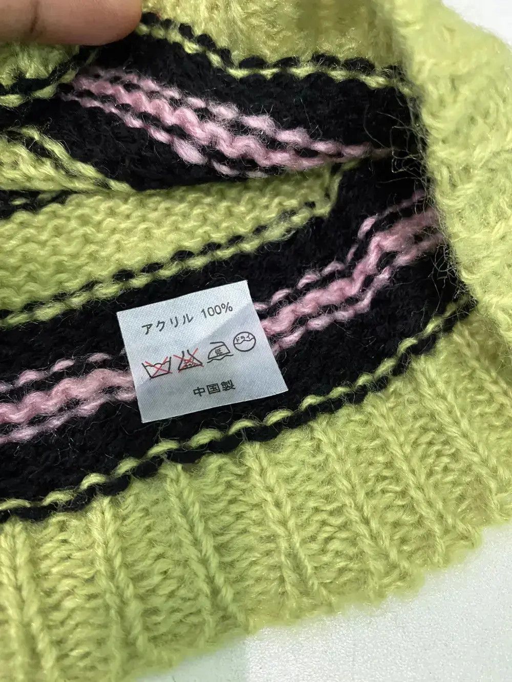 Japanese Brand × Kapital × Vintage Japanese Brand Jin And Co Stripe Design Knit Beanie Hat Size ONE SIZE - 6 Thumbnail
