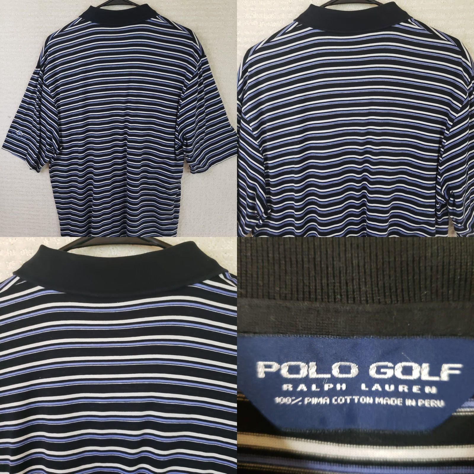 Ralph Lauren VINTAGE Polo Golf Ralph Lauren Men's M Striped Blue & White 100% Pima Cotton Size US M / EU 48-50 / 2 - 8 Thumbnail