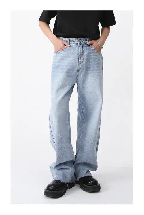 Japanese Brand × Jean Vintage Faded Blue Wide leg jeans Size US 32 / EU 48 - 1 Thumbnail