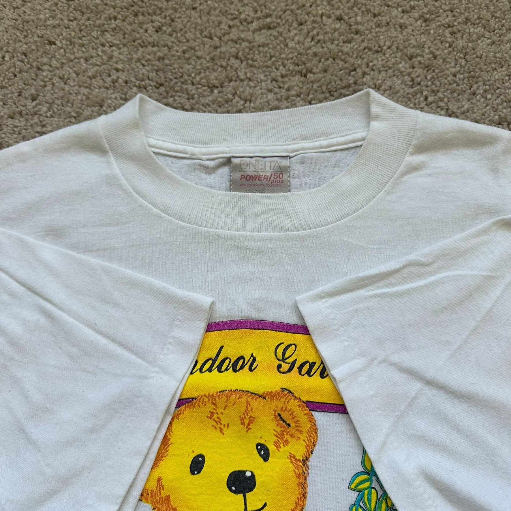 Vintage Vintage 90s Teddy Bear Flower Garden T-Shirt Cute Grandma Co Size US XL / EU 56 / 4 - 3 Thumbnail