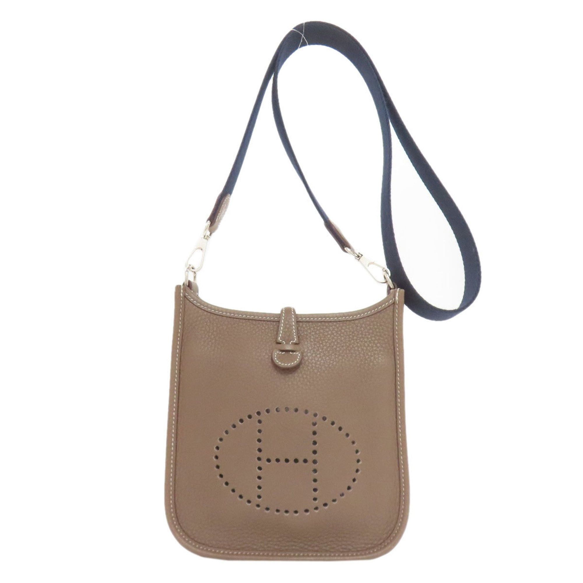 Hermes Hermès Evelyn TPM Etoupe Shoulder Bag with Silver Hardware, Taurillon, Women's, HERMES Size ONE SIZE - 1 Thumbnail