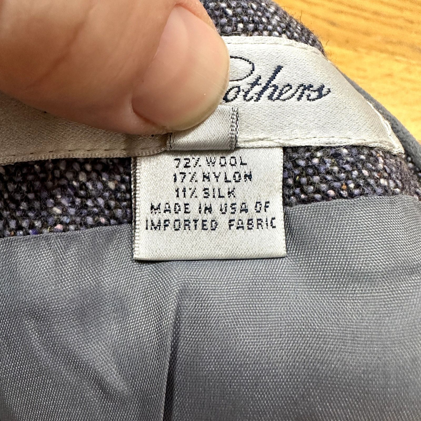 Brooks Brothers Purple Blue Tweed Pencil Skirt Wool Silk 4 4P P4 SP PS Size 27" / US 4 / IT 40 - 6 Thumbnail