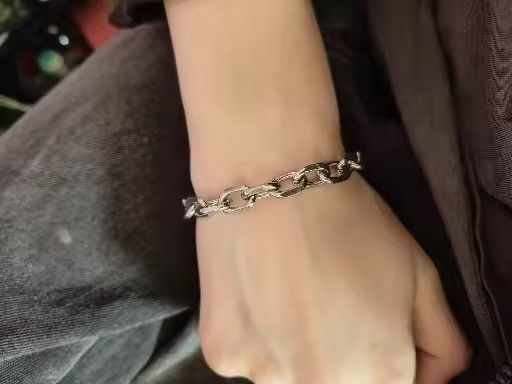 Japanese Brand 9 mm + 18 cm Punk Heavy Beveled Cable Chain Bracelet Size ONE SIZE - 1 Thumbnail