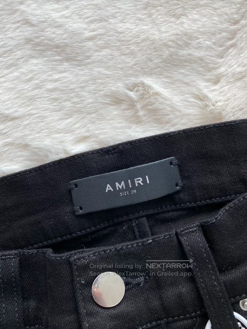 Amiri Amiri Size 29 Black suede MX1 jeans Size US 29 - 2 Thumbnail