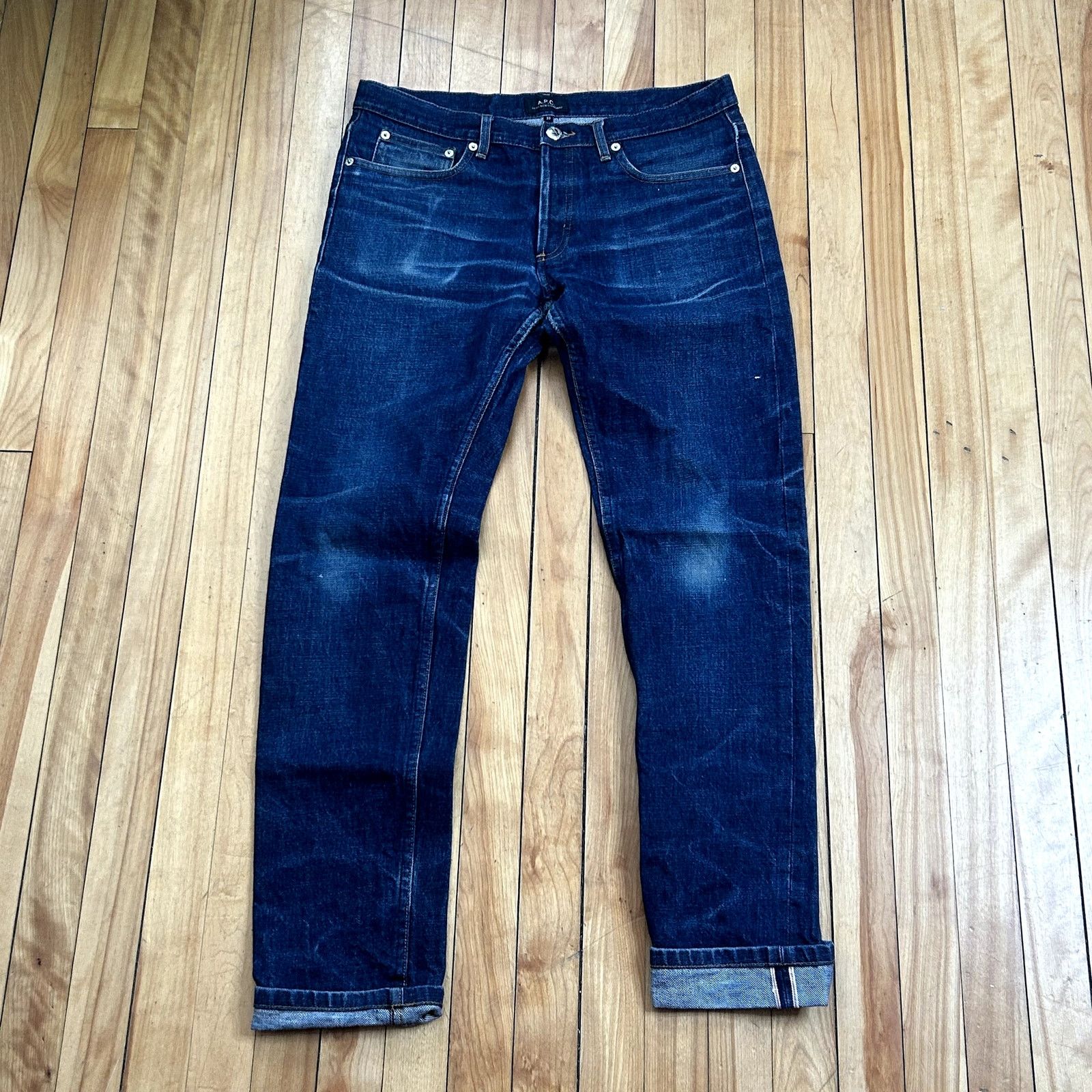 Vintage APC Selvedge Red Line Raw Denim Jeans Size 33 Size US 33 - 4 Thumbnail