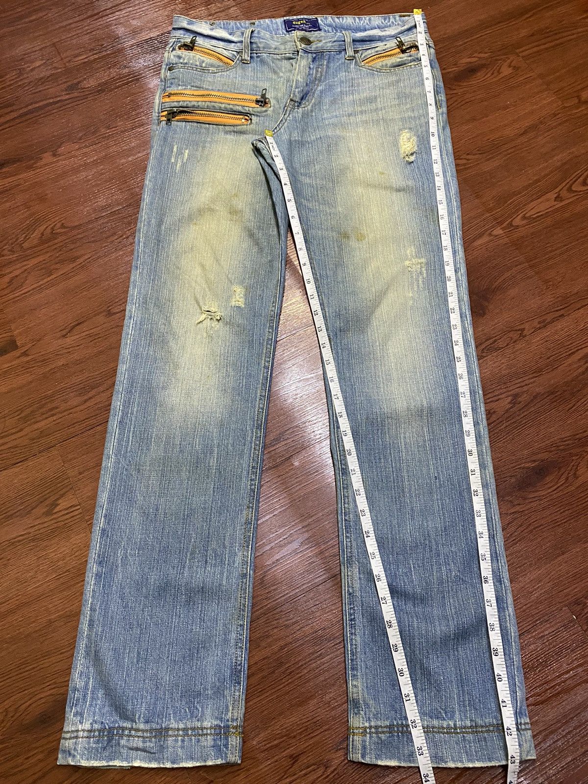 Japanese Brand Japanese Augeh Faded Multi Pocket Distressed Slim Jeans Size US 34 / EU 50 - 21 Thumbnail