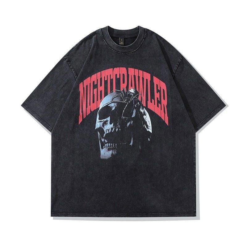 image of Tee Night Crawler Print Graphic T Shirt in Black, Men's (Size Medium)