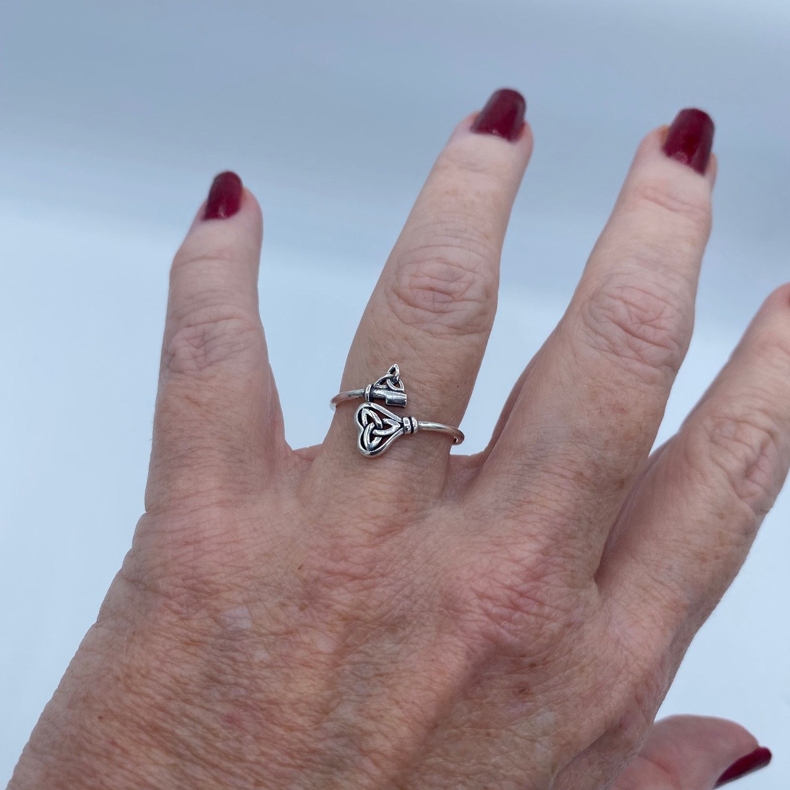 The Unbranded Brand Celtic Key Sterling Silver Ring Size ONE SIZE - 7 Thumbnail