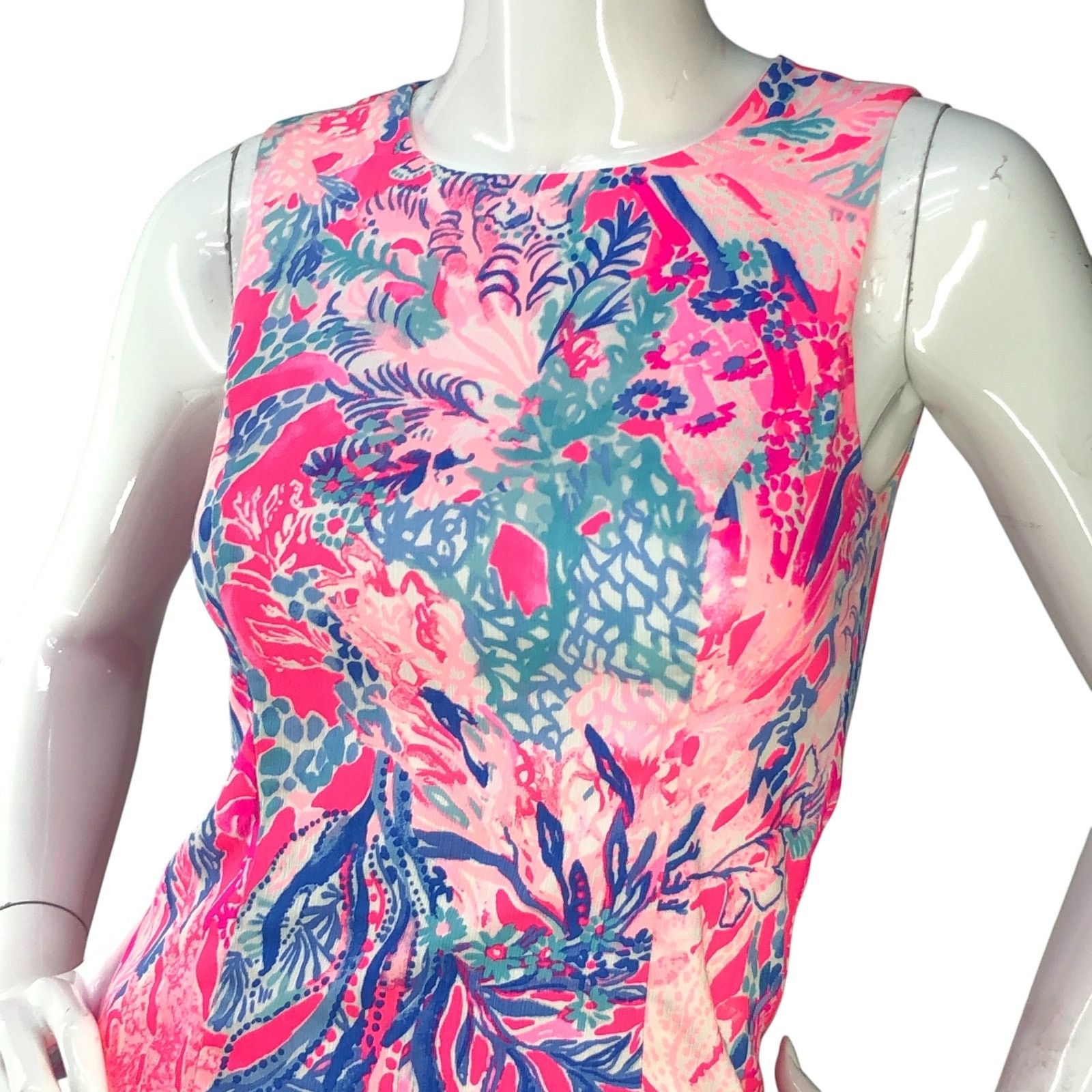 Lilly Pulitzer Lilly Pulitzer 00 Dress Mila Shift Coral Resort Sleeveless Size XXS / US 00 / IT 34 - 2 Thumbnail