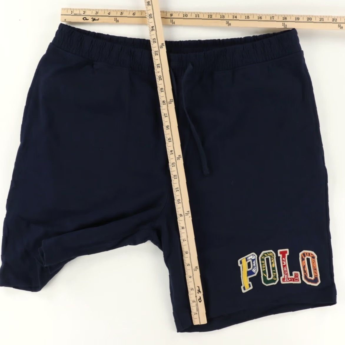 Polo Ralph Lauren VINTAGE Polo Ralph Lauren Varsity Letter Sweat Shorts Navy Men's 1XB Size US XL / EU 56 / 4 - 3 Thumbnail