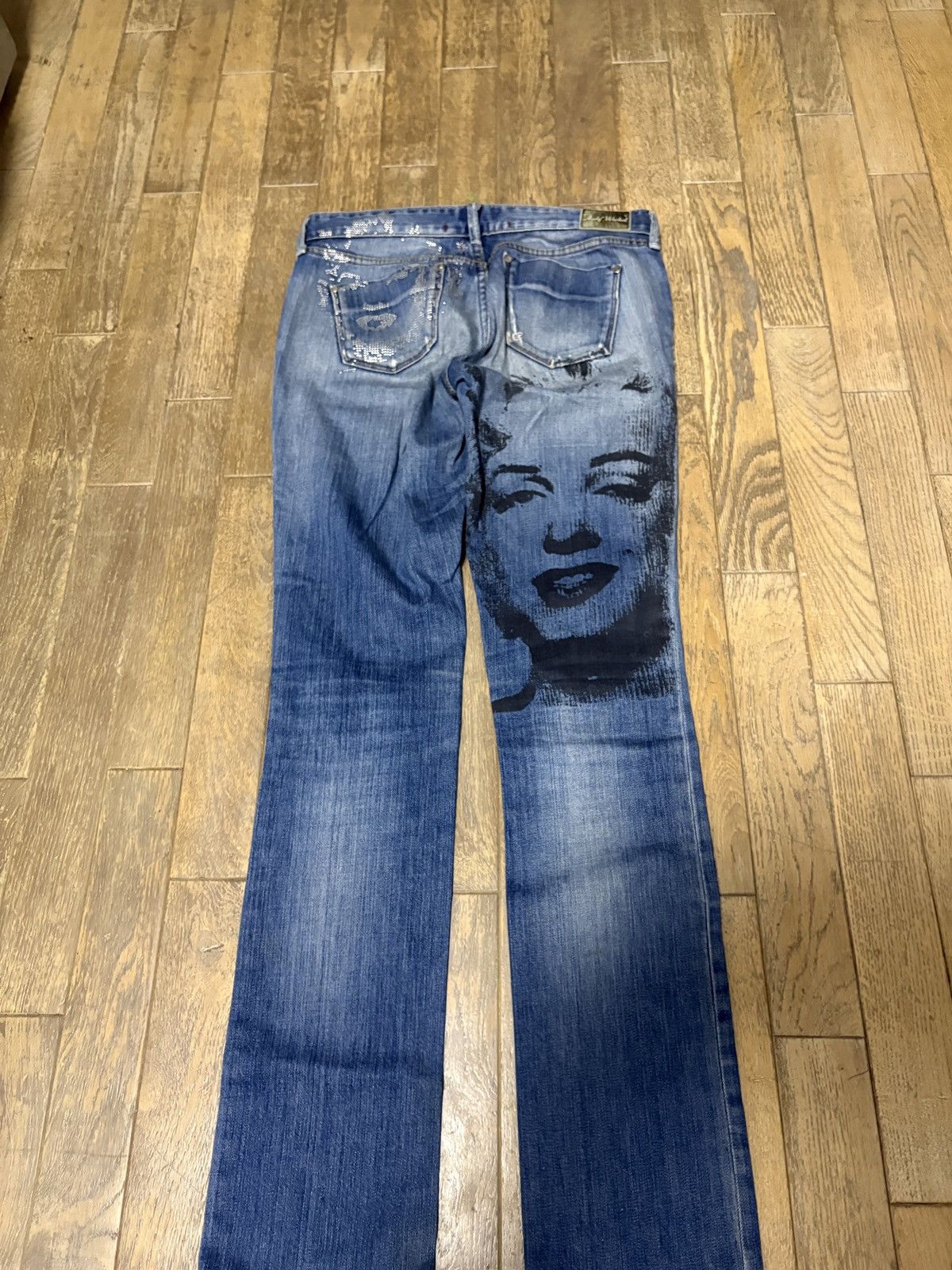 Andy Warhol Pepe Jeans Andy Warhol Marilyn Monroe Graphic Jeans Y2K Punk Size US 29 - 5 Thumbnail