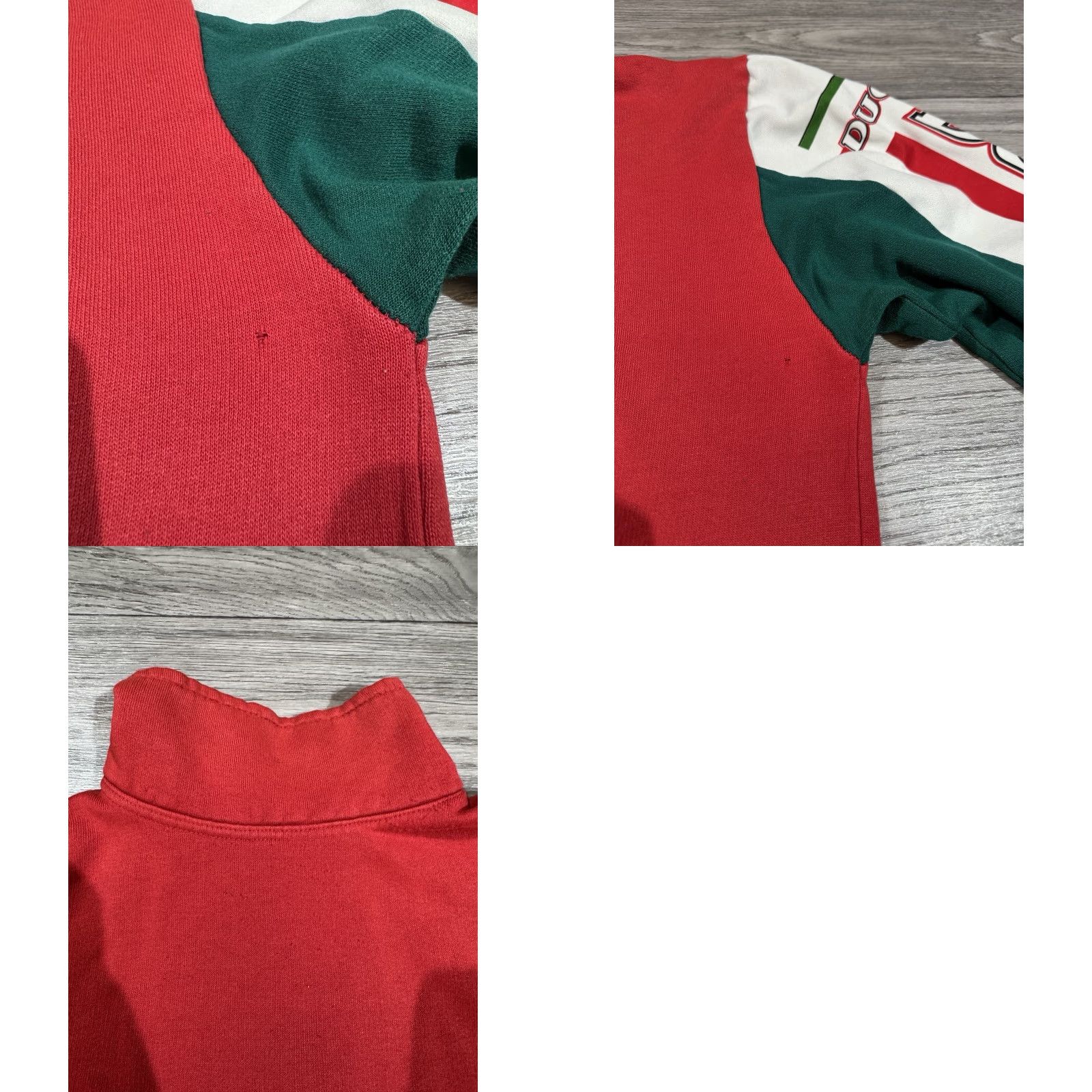 Vintage VINTAGE 90s Ducati Racing Sweatshirt Pullover 1/2 Zip Red White Green Sz M Mens Size US M / EU 48-50 / 2 - 10 Thumbnail