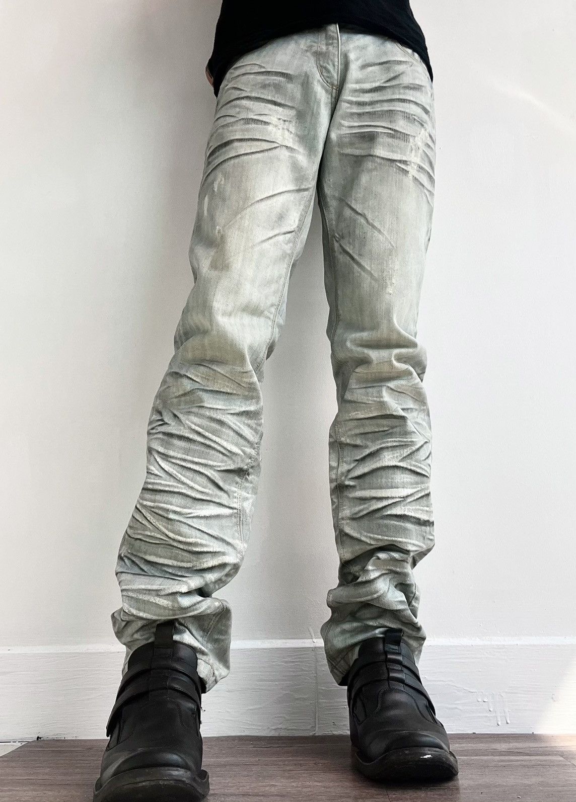 semanticdesign 2000s Semantic Design Avant-Garde Stacked Jeans Size US 32 / EU 48 - 4 Thumbnail