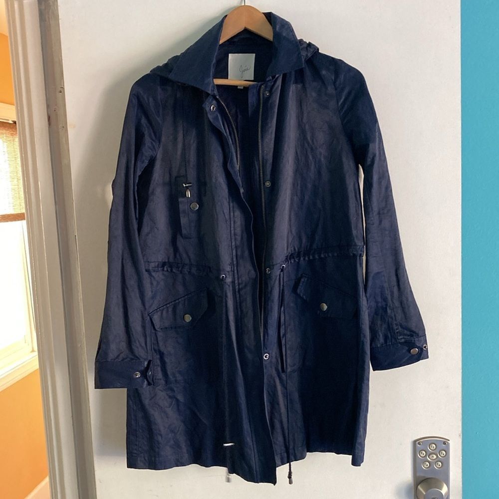 Joie Joie Eisner Utility Jacket XS Navy Blue Hip Length Trench Co Size XS / US 0-2 / IT 36-38 - 9 Thumbnail