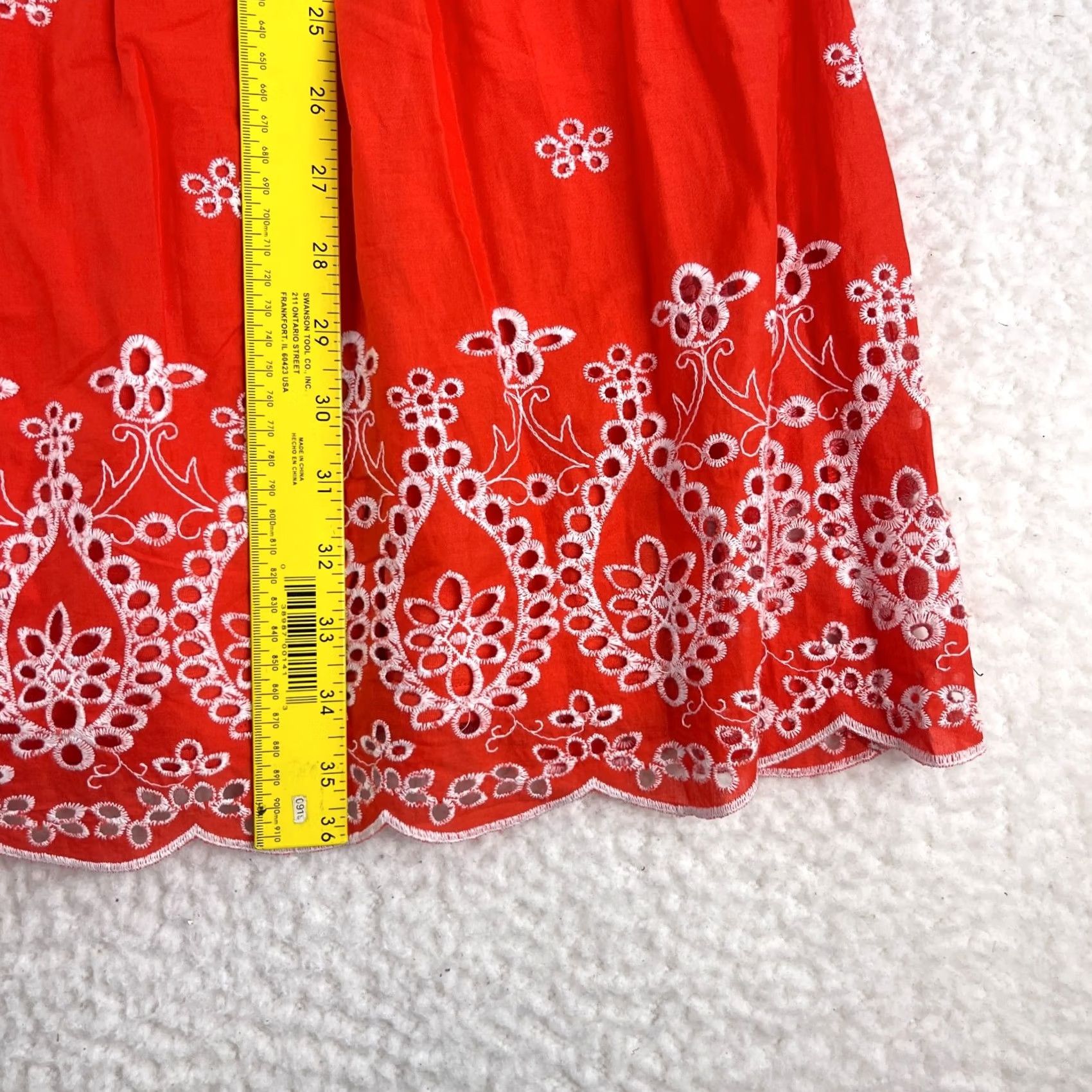 NYDJ NYDJ Swing Dress Womens Size 8 Orange Embroidered Beaded Sleeveless Lined Knee Length Fit & Flare Casual Party Wedding Size M / US 6-8 / IT 42-44 - 5 Thumbnail
