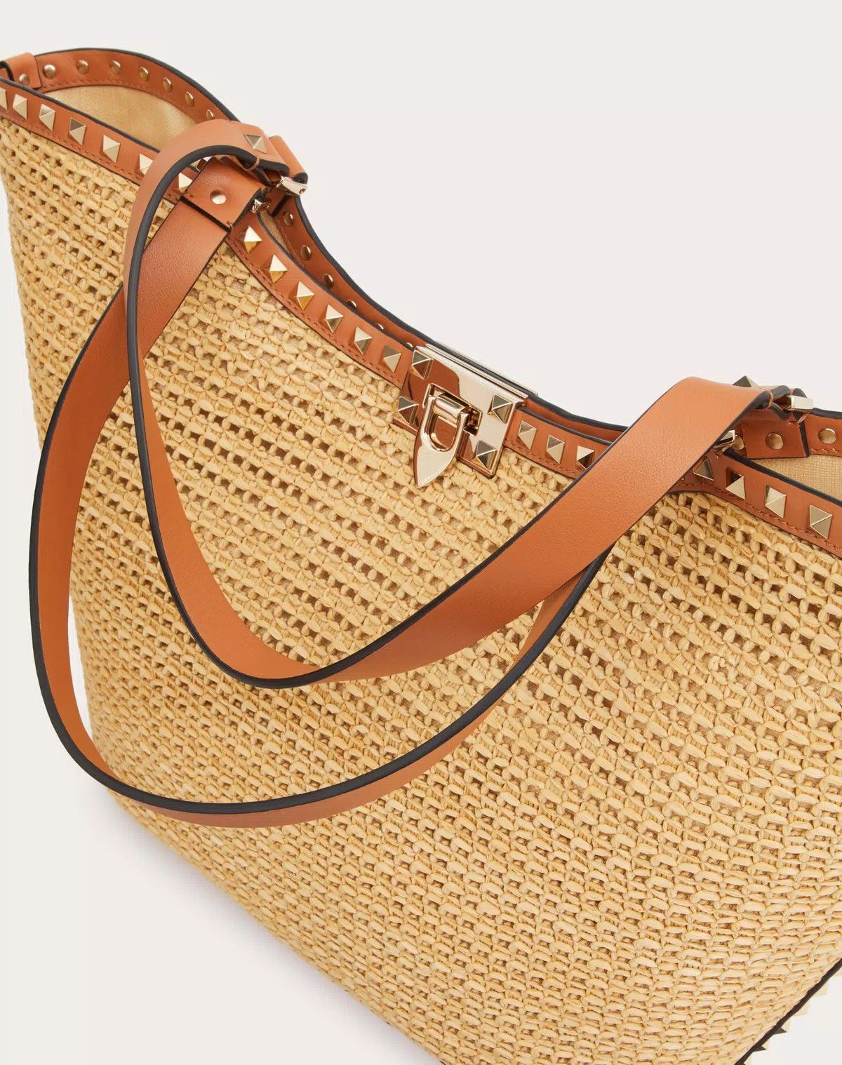 Valentino o1s1wg110625 Size: OS/Rockstud Woven Sopping Bag in Beige Size ONE SIZE - 7 Thumbnail