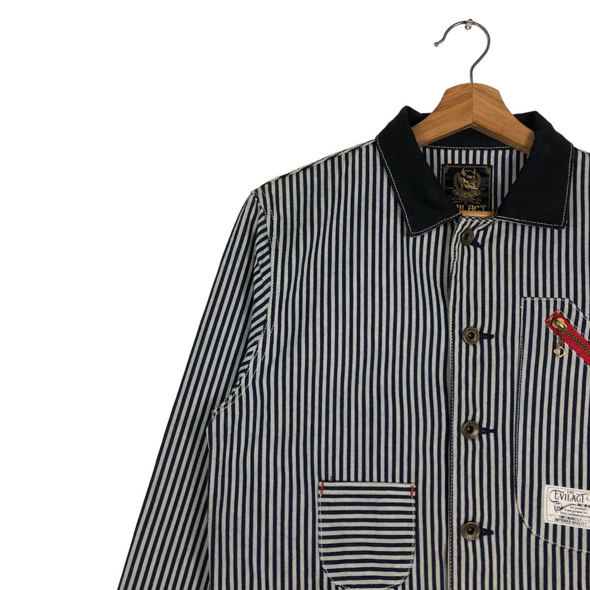 Japanese Brand 🔥VTG HICORY CHORE BIKER JACKET EVILACT MOTORCYCLE KAPITAL Size US S / EU 44-46 / 1 - 5 Thumbnail