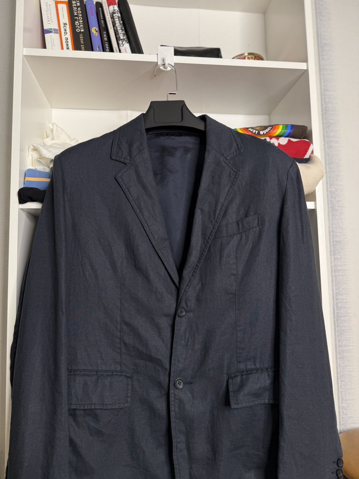 Burberry Burberry London Navy Blue Linen Blazer size 50 Size 50R - 3 Thumbnail