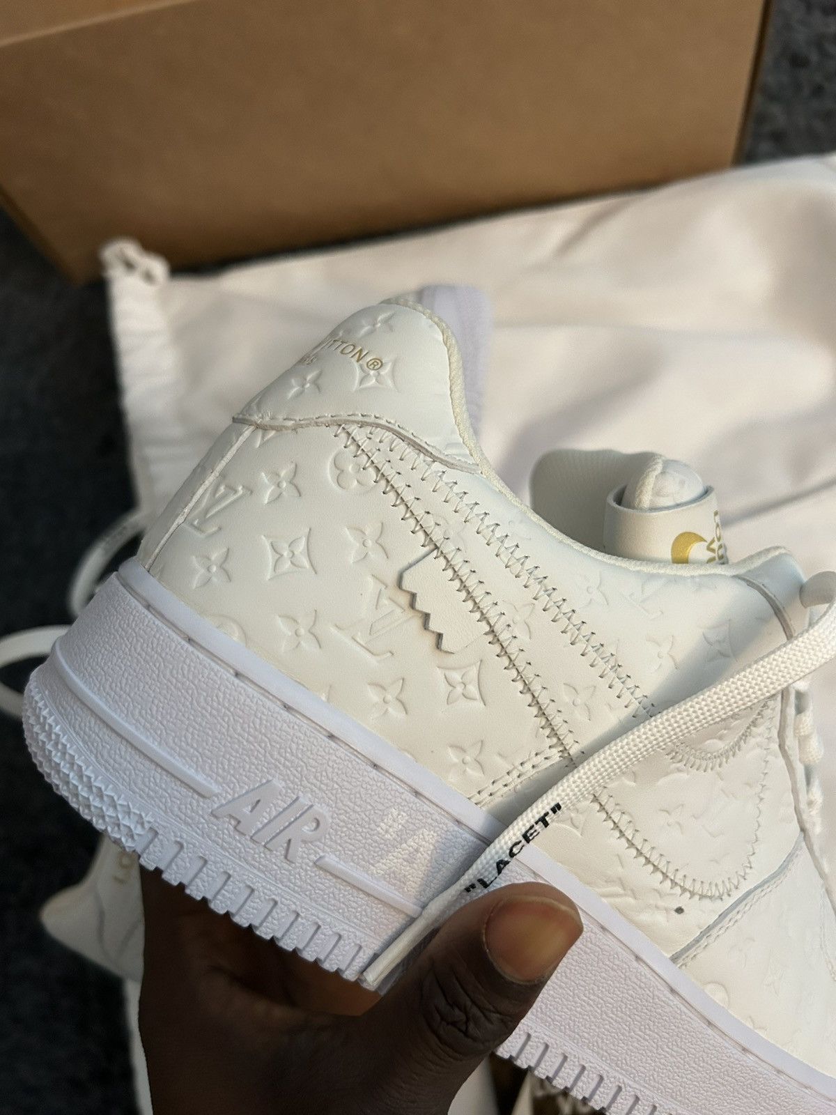 Louis Vuitton Louis Vuitton Nike White Monogram Low Top Air Force 1 Size US 9 / EU 42 - 12 Thumbnail