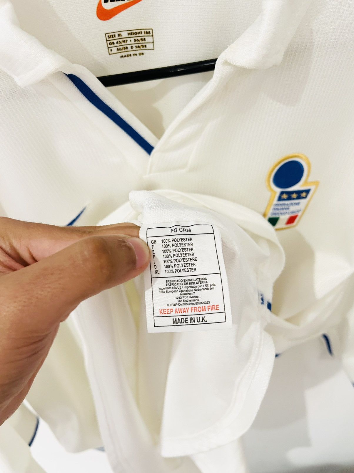 Nike Italy 1998 away jersey Size US XL / EU 56 / 4 - 6 Thumbnail