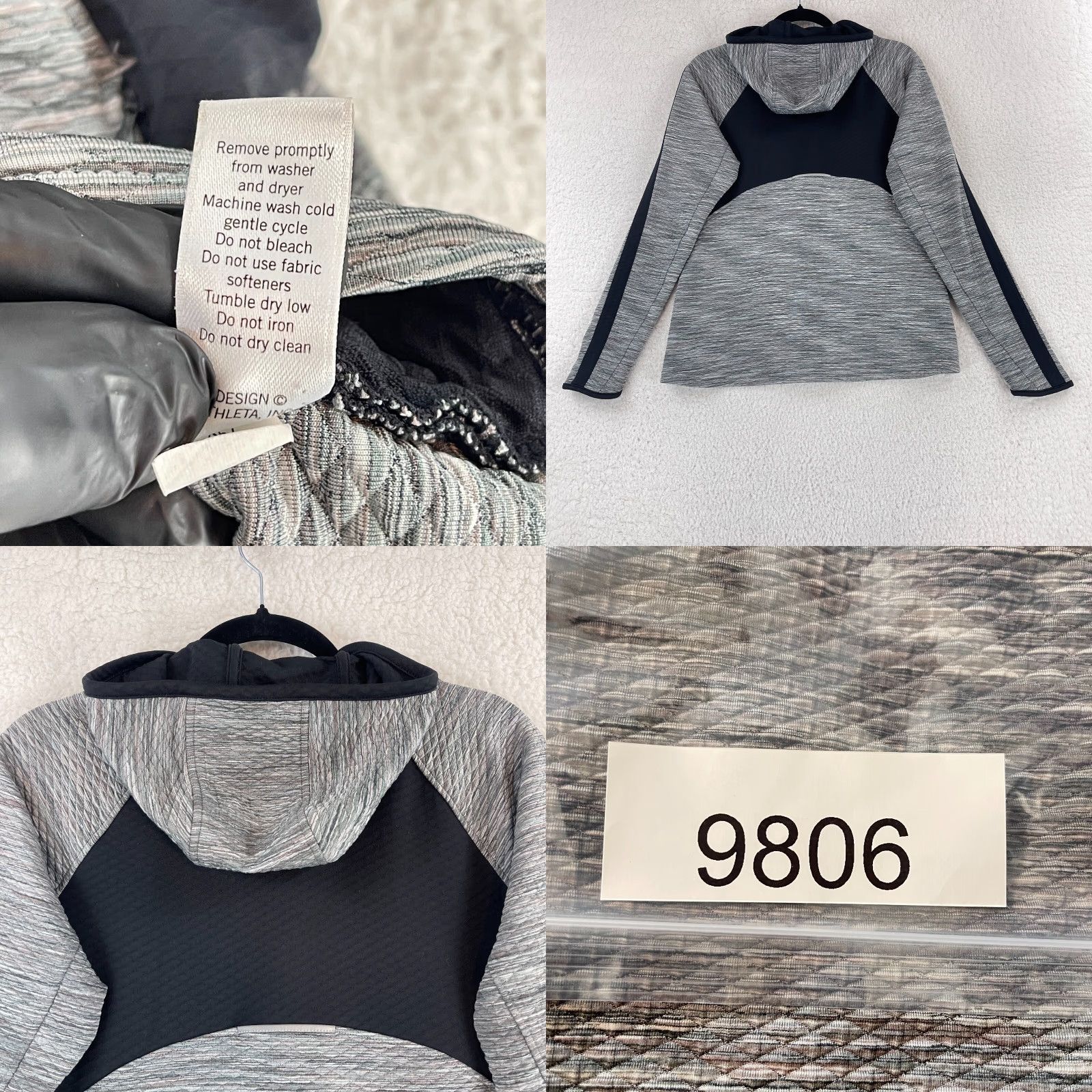 Athleta Athleta Snowscape Quilted Hoodie Jacket Womens Large Gray Long Sleeve Zip Up Size L / US 10 / IT 46 - 9 Thumbnail