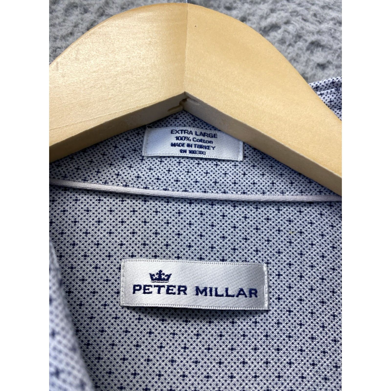 Peter Millar PETER MILLAR Comfort Stretch Long Sleeve Button Down Shirt XL Gray Geometric Mens Size US XL / EU 56 / 4 - 3 Thumbnail