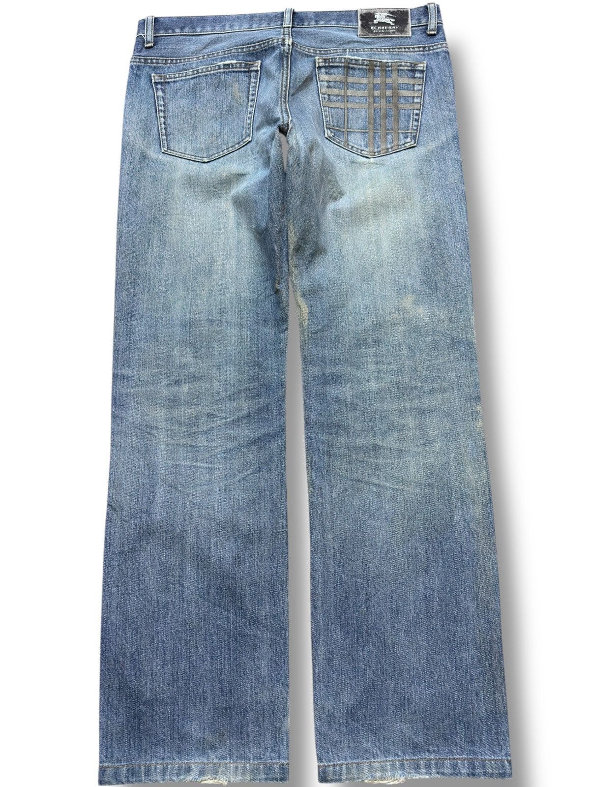 Burberry Vintage Burberry Black Label Mudwash Grunge Distressed Denim Size US 33 - 5 Thumbnail