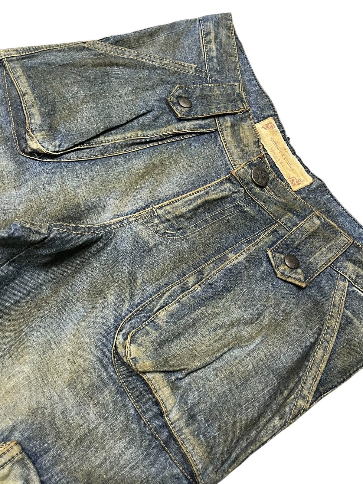 Hysteric Glamour × Japanese Brand × Le Grande Bleu (L.G.B.) Super Flared Authentic & Couture Mud Wash Multi Pocket Jeans Size US 30 / EU 46 - 12 Thumbnail