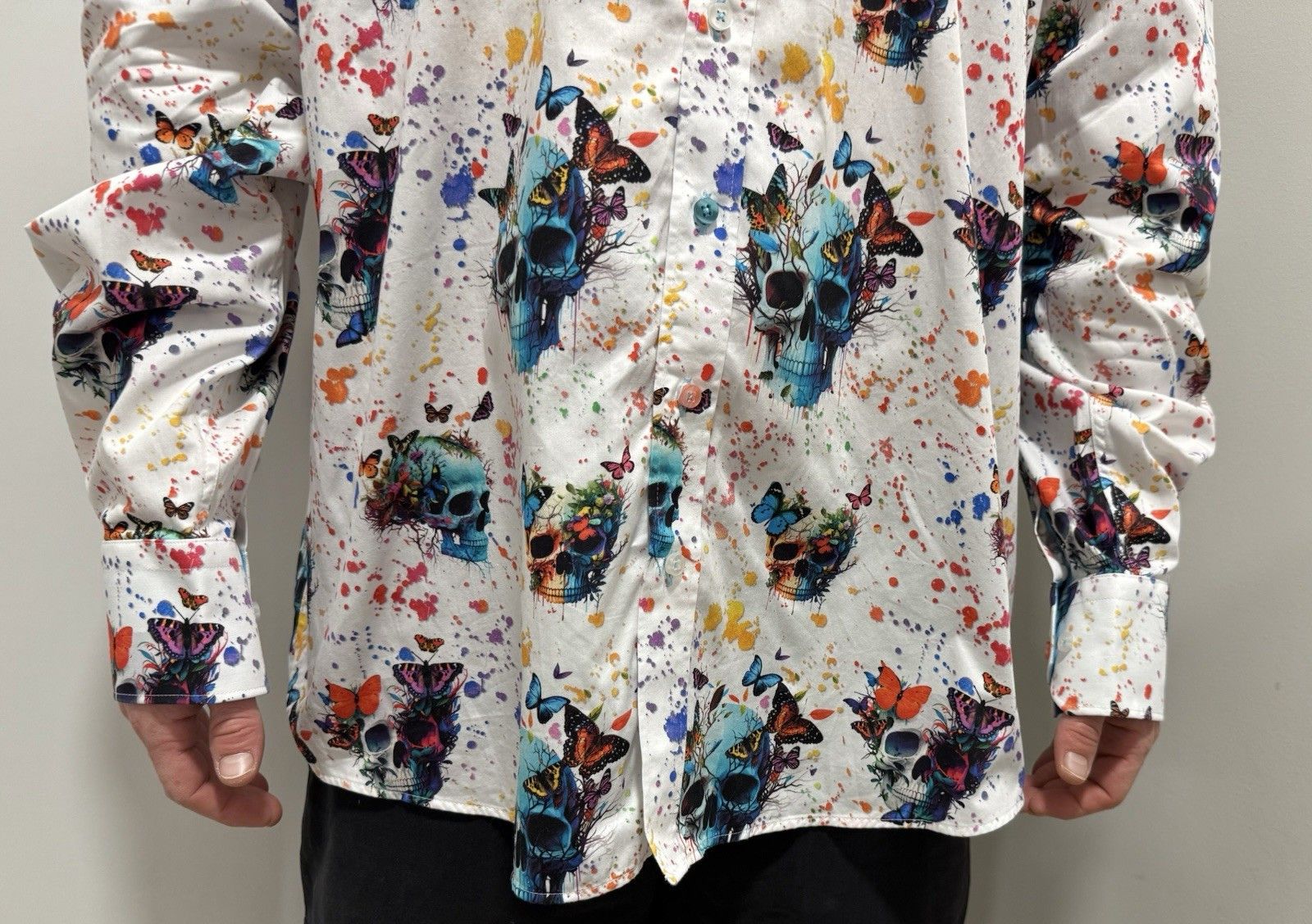 Vintage Claudio Lugli Shirt Skull Crazy Print size 4XL 49-50 Size US XXL / EU 58 / 5 - 7 Thumbnail